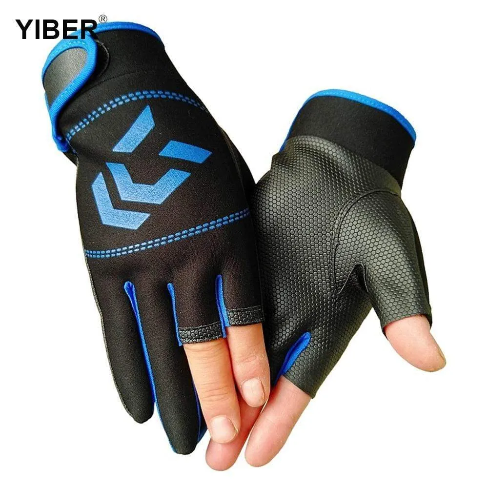 1 Pair Fishing Gloves Men Women Outdoor Fishing Breathable Anti-slip 3 Cut Finger Waterproof Fish Equipment Angling Gloves