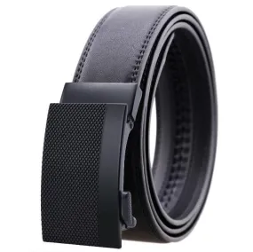 Black Leather Ratchet Slide Belt