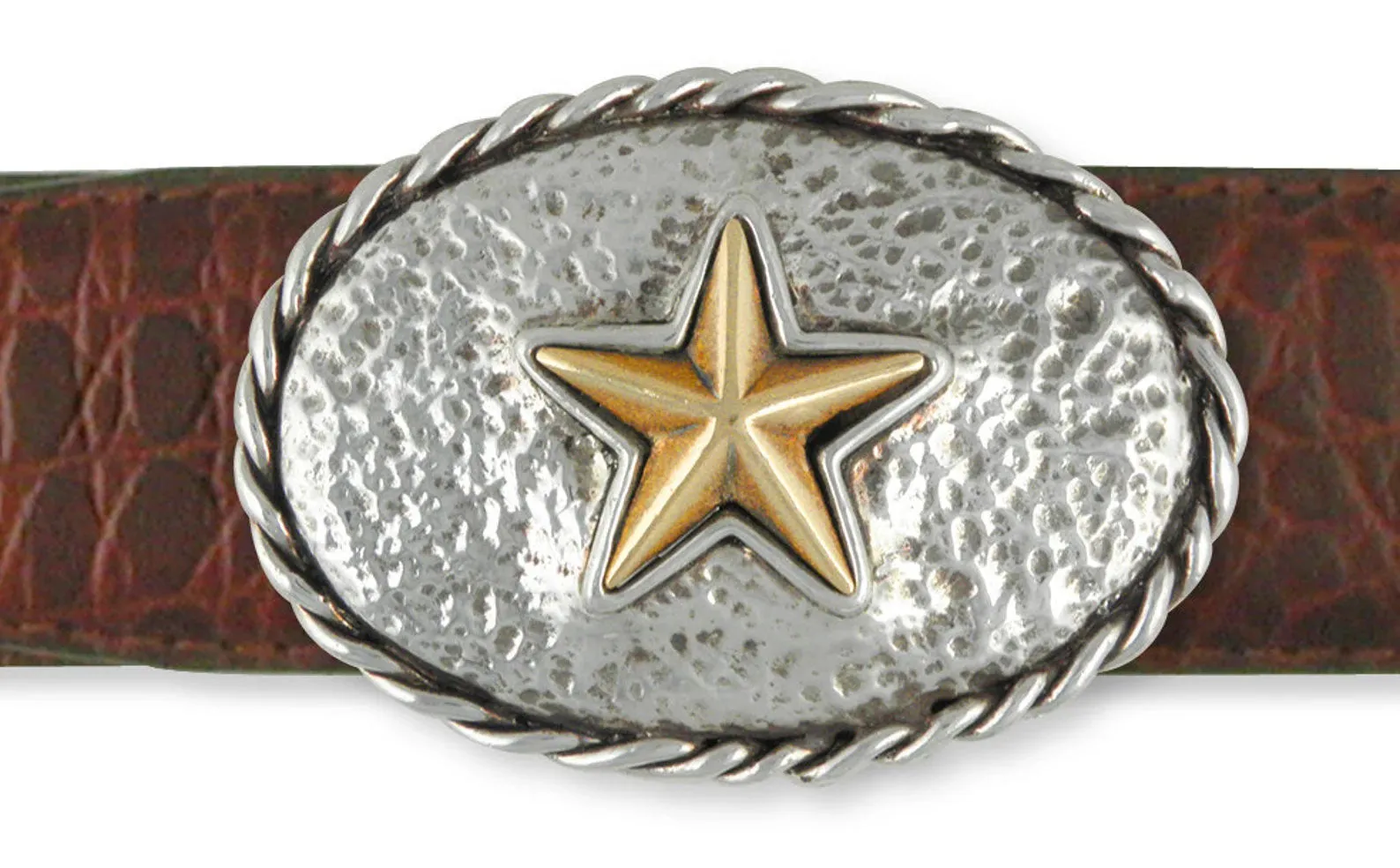 Bronze And Silver Star Belt Buckle Handmade Sterling Silver Texas Star Mens Jewelry TX29B-BB