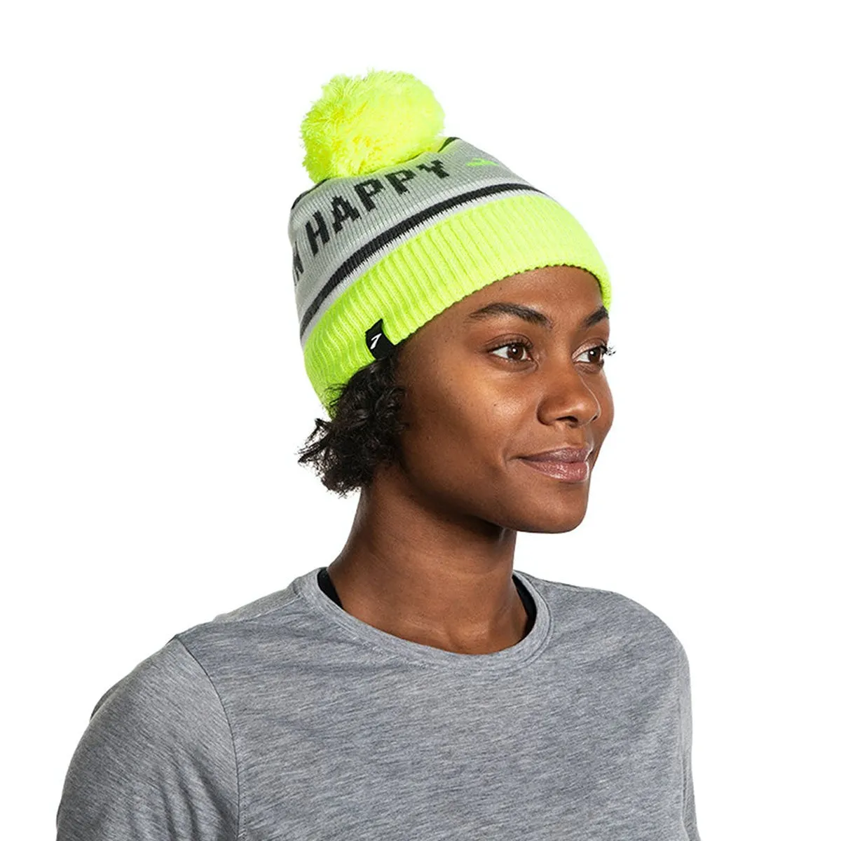 Brooks Heritage Pom Beanie | Run Happy | Nightlife