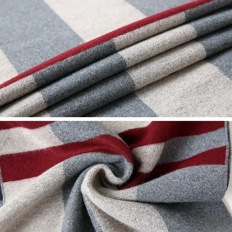 Cashmere Scarf for Men Warm Neck Scarfs Male Business Scarves Long Pashmina Christmas Gifts