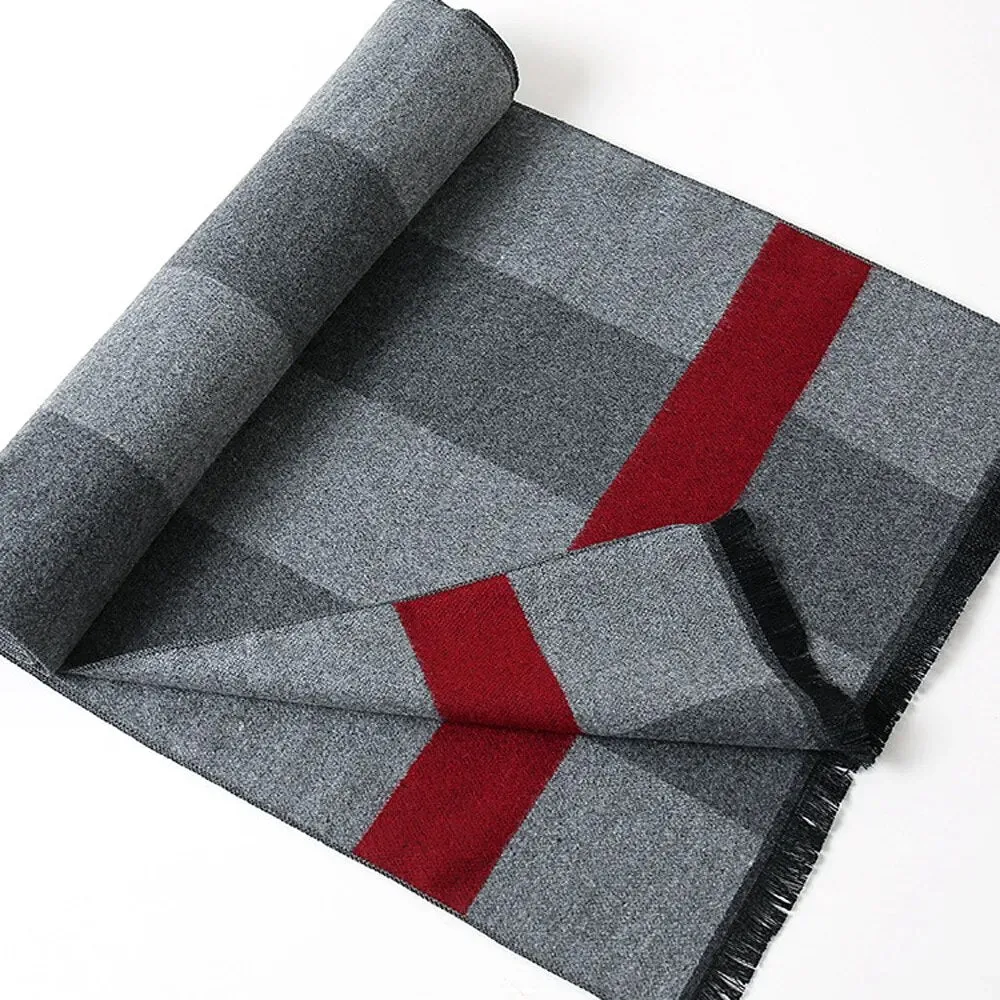 Cashmere Scarf for Men Warm Neck Scarfs Male Business Scarves Long Pashmina Christmas Gifts