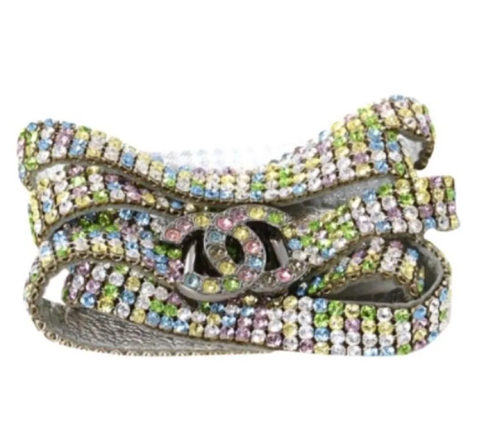 Chanel 05A MultiColor CC Strass Swarovski crystal Belt