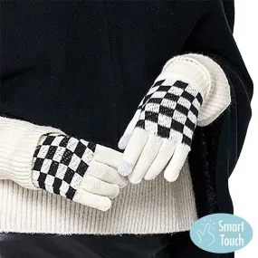 Checkerboard Patterned Smart Touch Gloves