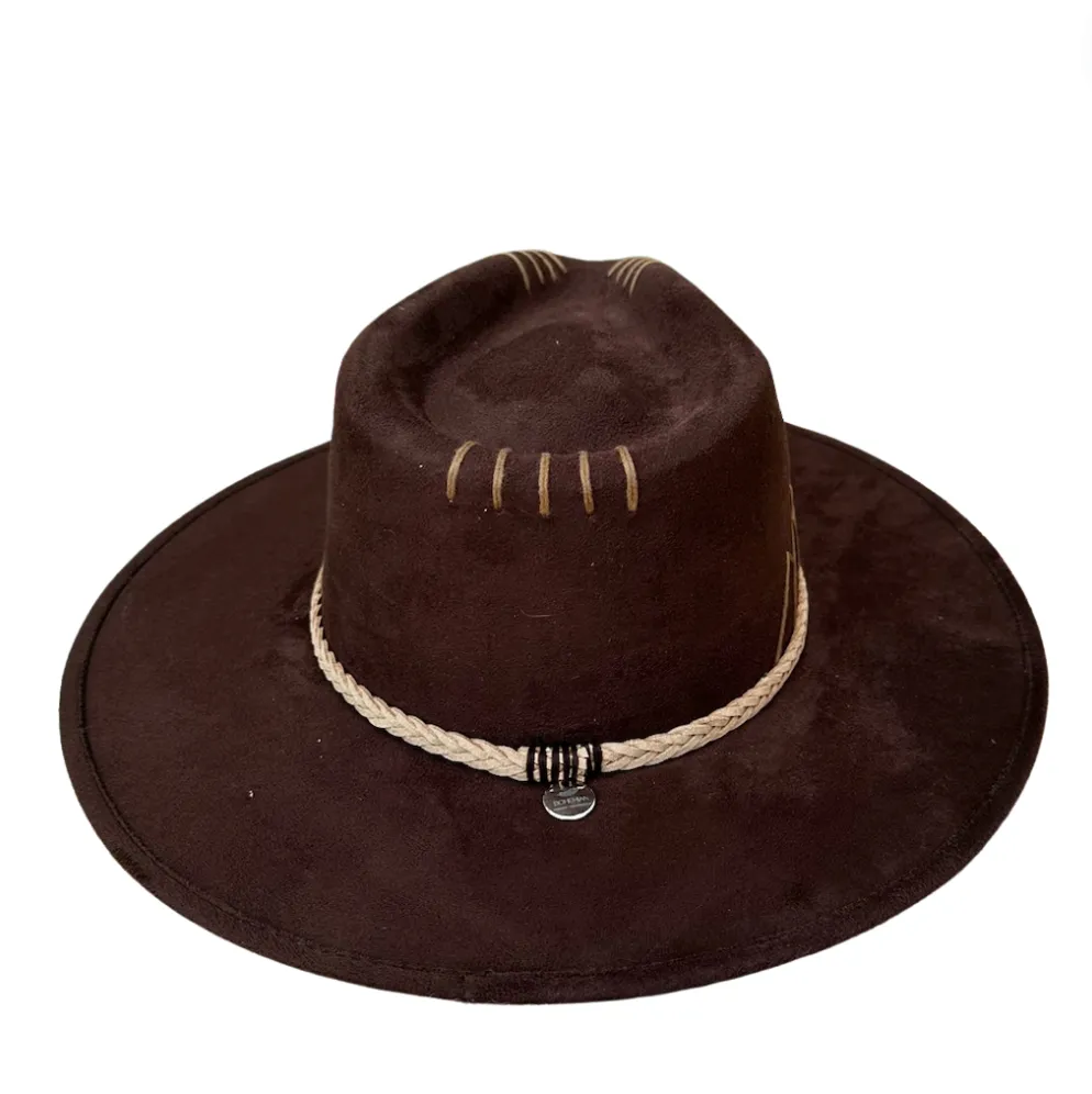 Classic Brown Hand Embroidered Cowboy Hat