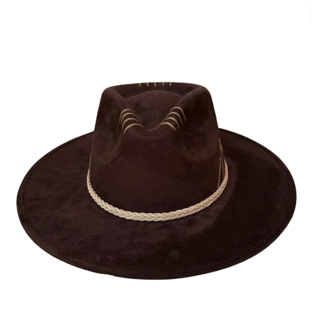 Classic Brown Hand Embroidered Cowboy Hat