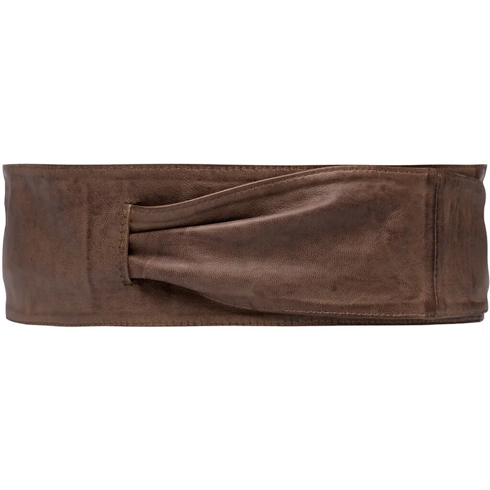 Depeche Obi Leather Belt Chestnut