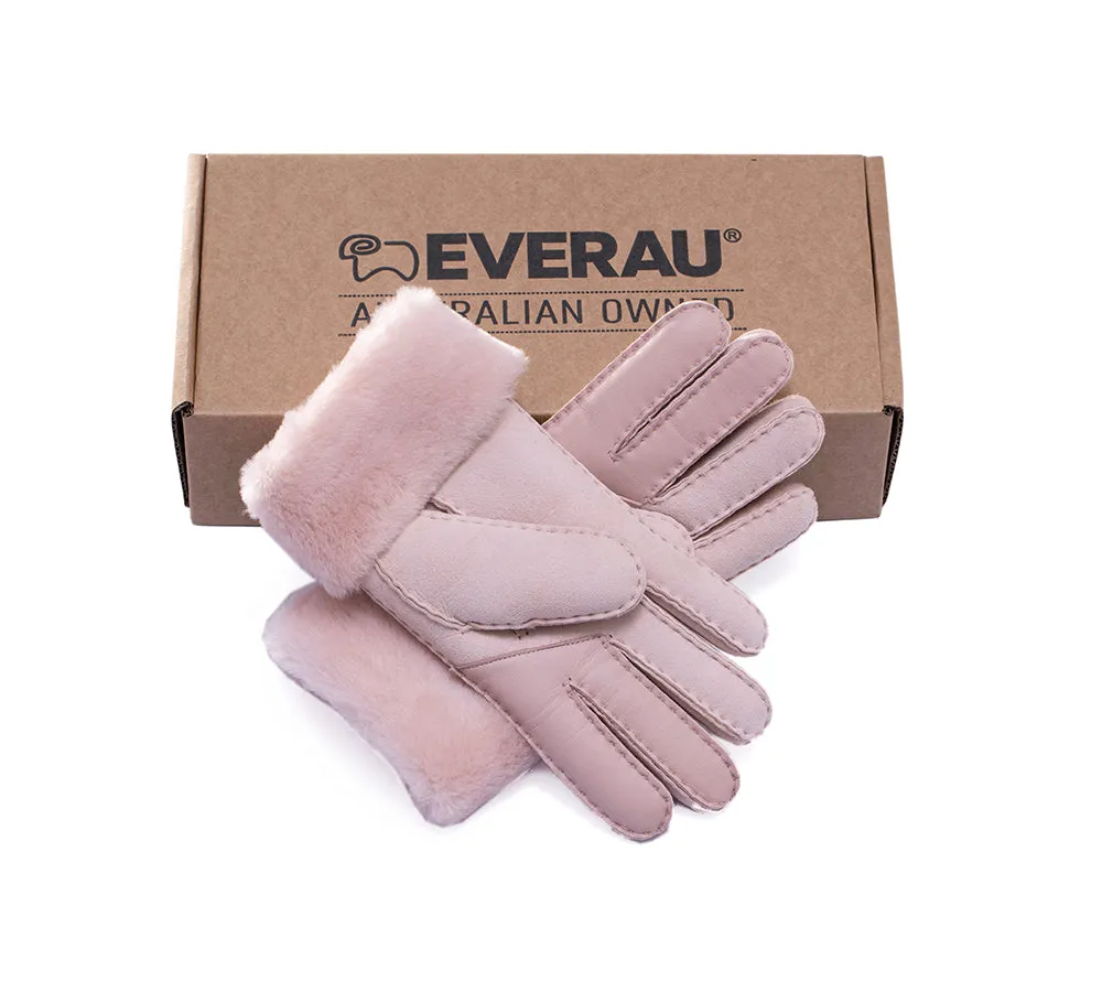 EVERAU Ladies Fluffy Sheepskin Wool Gloves Stacey