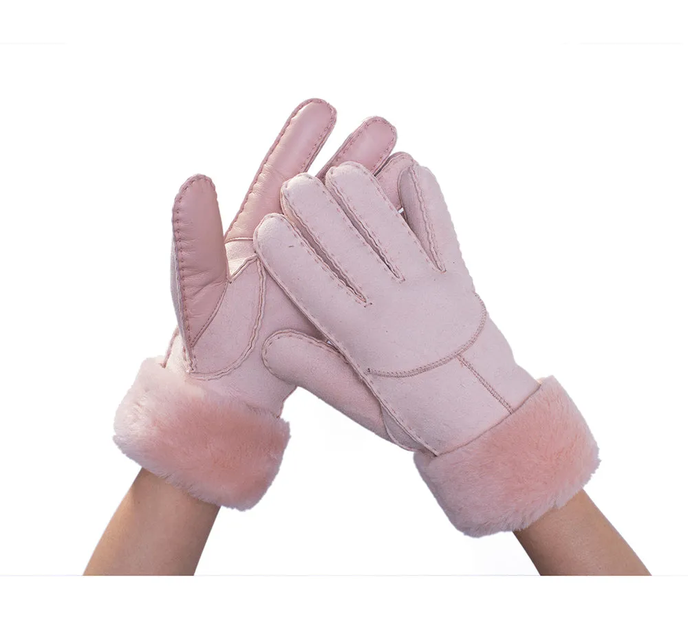 EVERAU Ladies Fluffy Sheepskin Wool Gloves Stacey