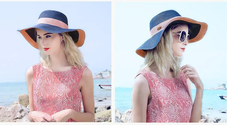 Foldable Large Brim Straw Sun Hat