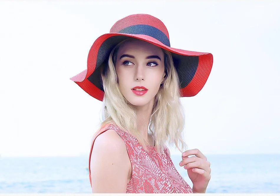 Foldable Large Brim Straw Sun Hat