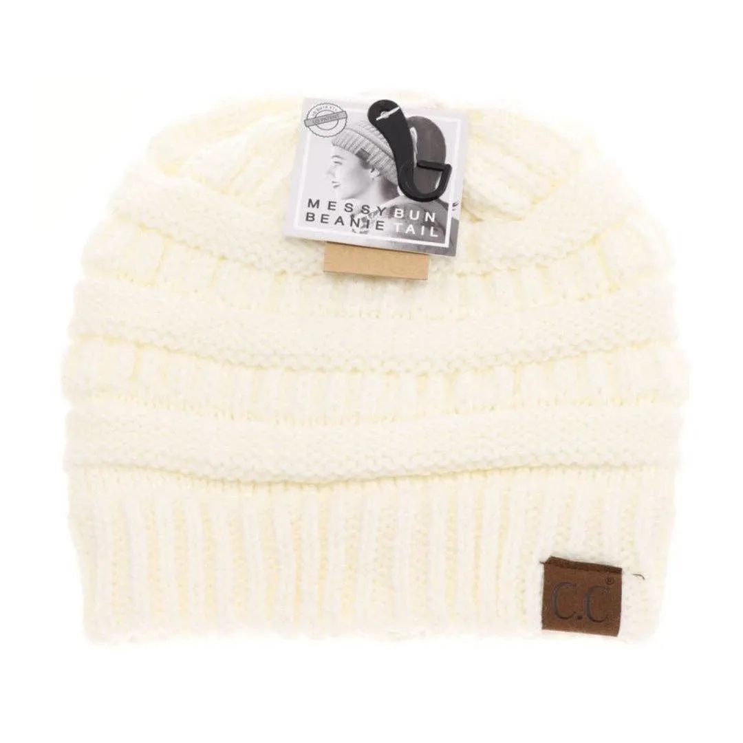 Fuzzy Lined Solid Classic Hat in Beige by C.C. Beanie