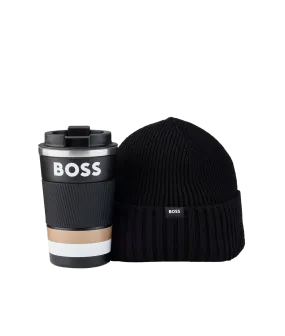 Gift-boxed Travel Mug and Beanie Hat Set - Multi