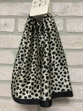 Headband Scarf - Leopard Trim - Biege/black