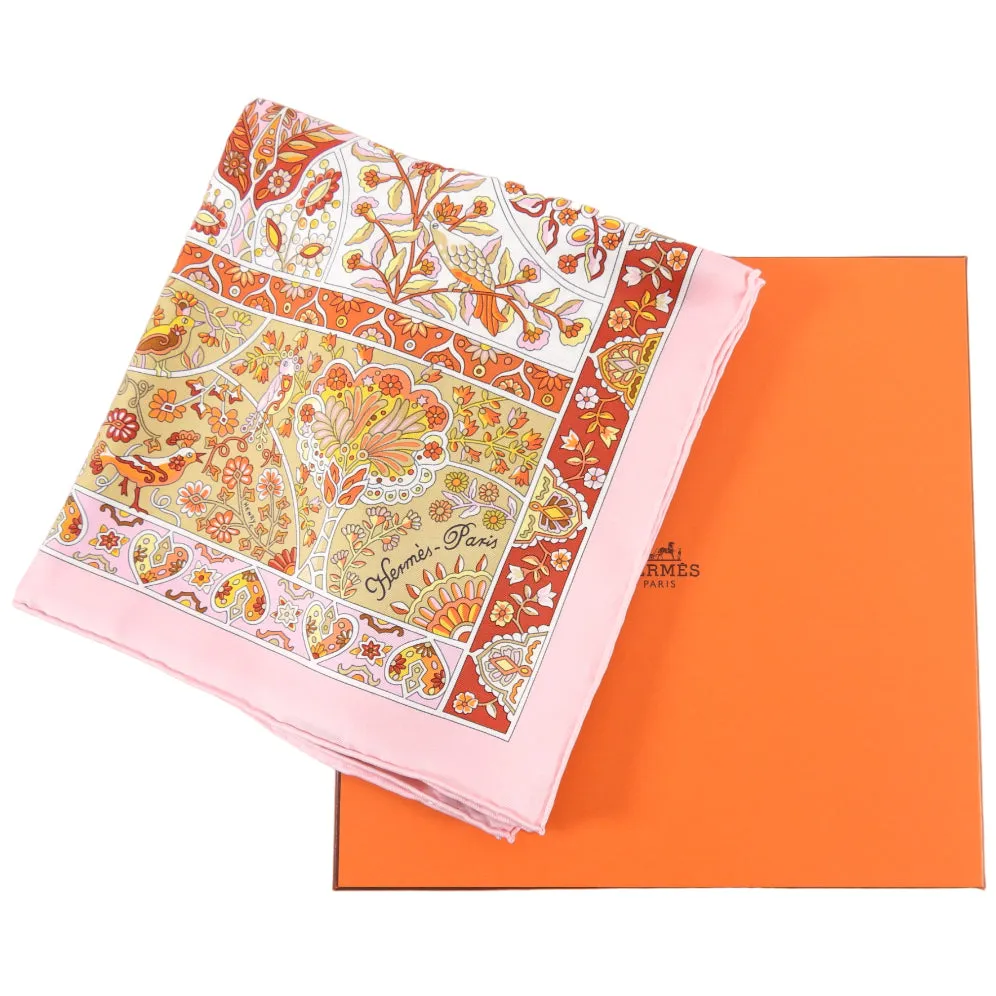 Hermes Pink Silk Floral 90cm Scarf Au Pays des Oiseaux Fleurs