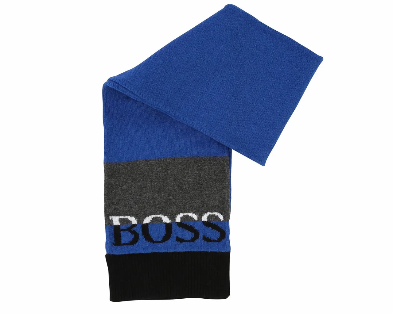 Hugo Boss J01094 871 Cotton Logo Scarf Electric Blue