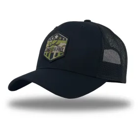 Land of the Free Badge Mesh Snapback - Black