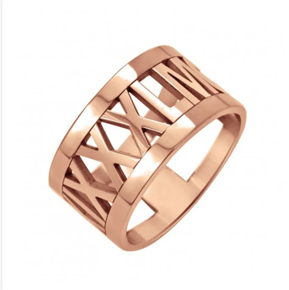 Large Roman Numeral Ring