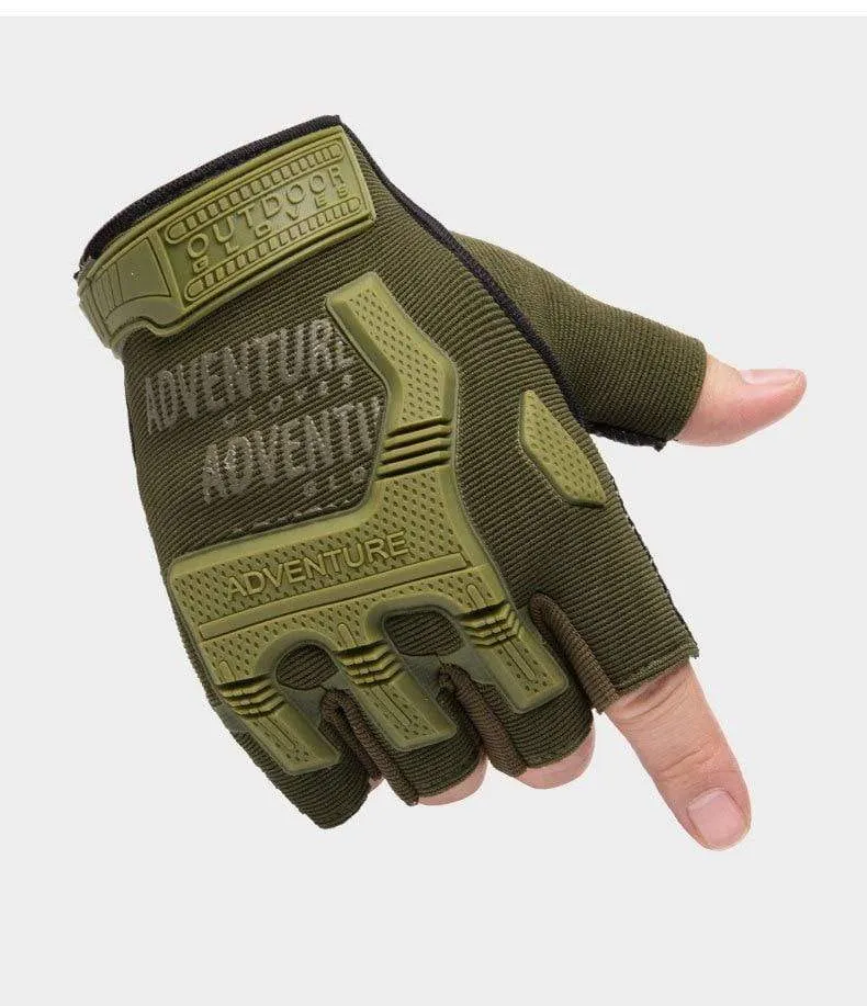 Men Outdoor Short Fingerless Gloves Soft Rubber Protective Pad Sports Army Military Tactical Airsoft Shooting Hunting