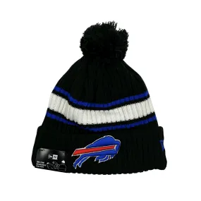 New Era Buffalo Bills Black With White & Royal Stripe Winter Knit Hat