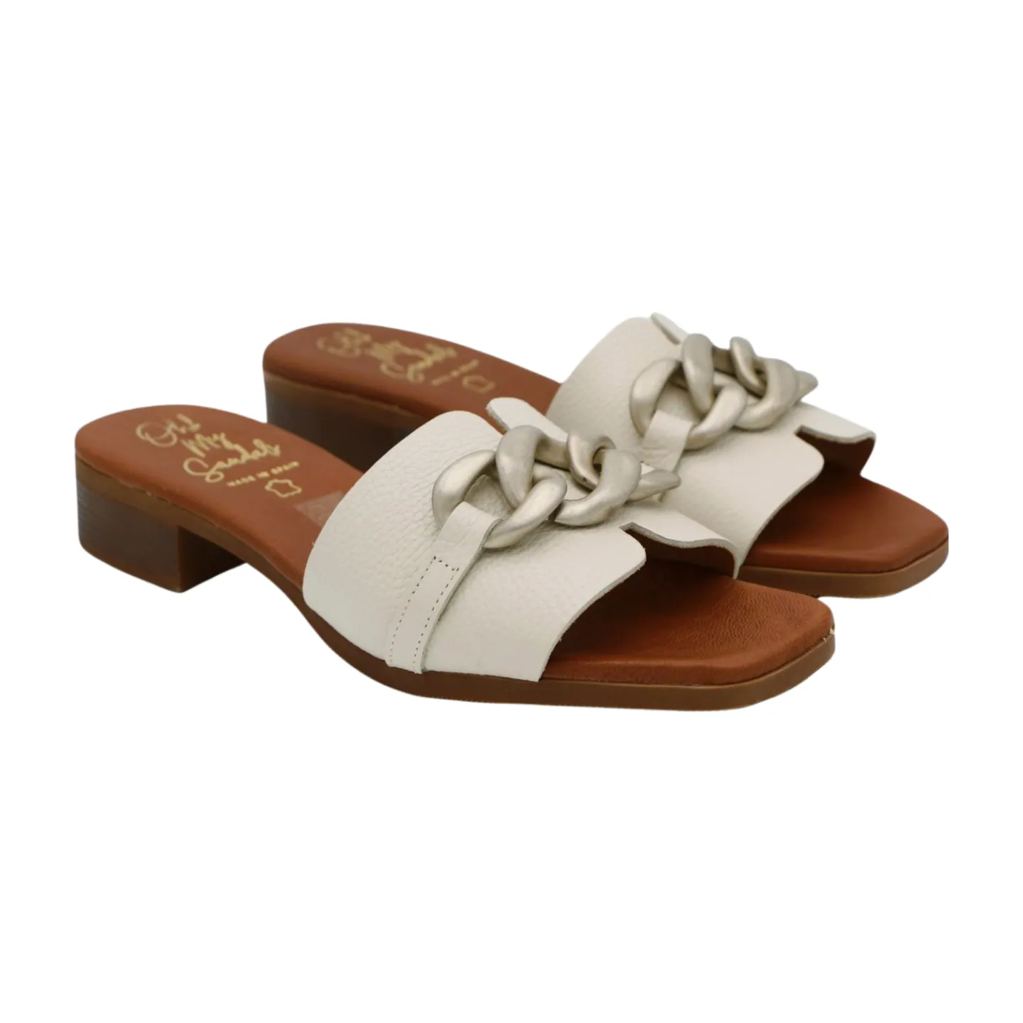 OH MY SANDALS Off White Slider Sandal