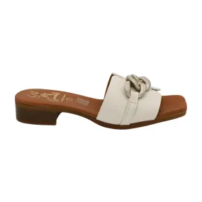 OH MY SANDALS Off White Slider Sandal