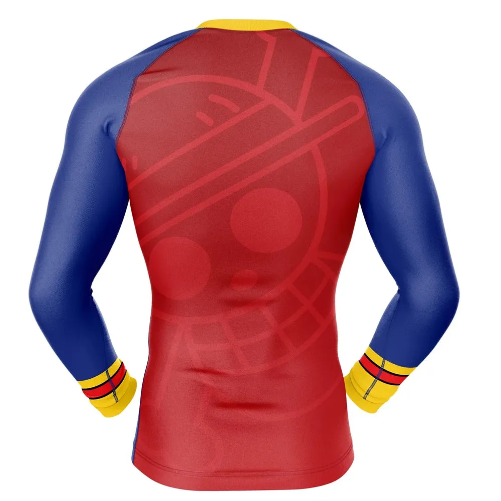 One Piece 'Straw Hat Logo' Long Sleeve Compression Rashguard