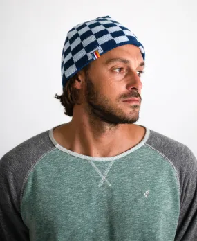 Organic Cotton Beanie | Swell Check Blue