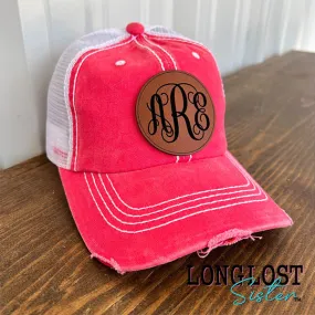 Personalized Monogram Distressed Ball Cap