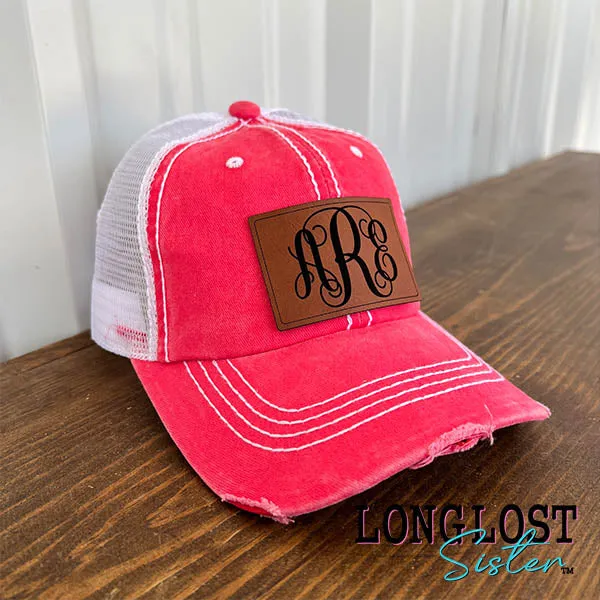 Personalized Monogram Distressed Ball Cap