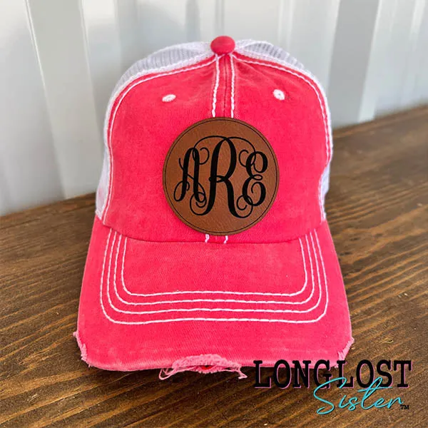 Personalized Monogram Distressed Ball Cap