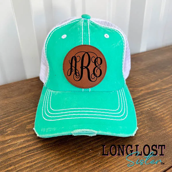 Personalized Monogram Distressed Ball Cap