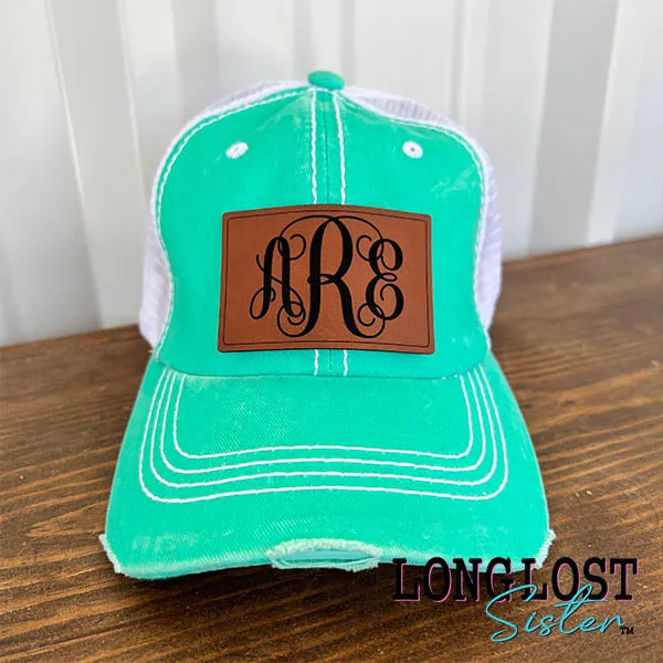 Personalized Monogram Distressed Ball Cap