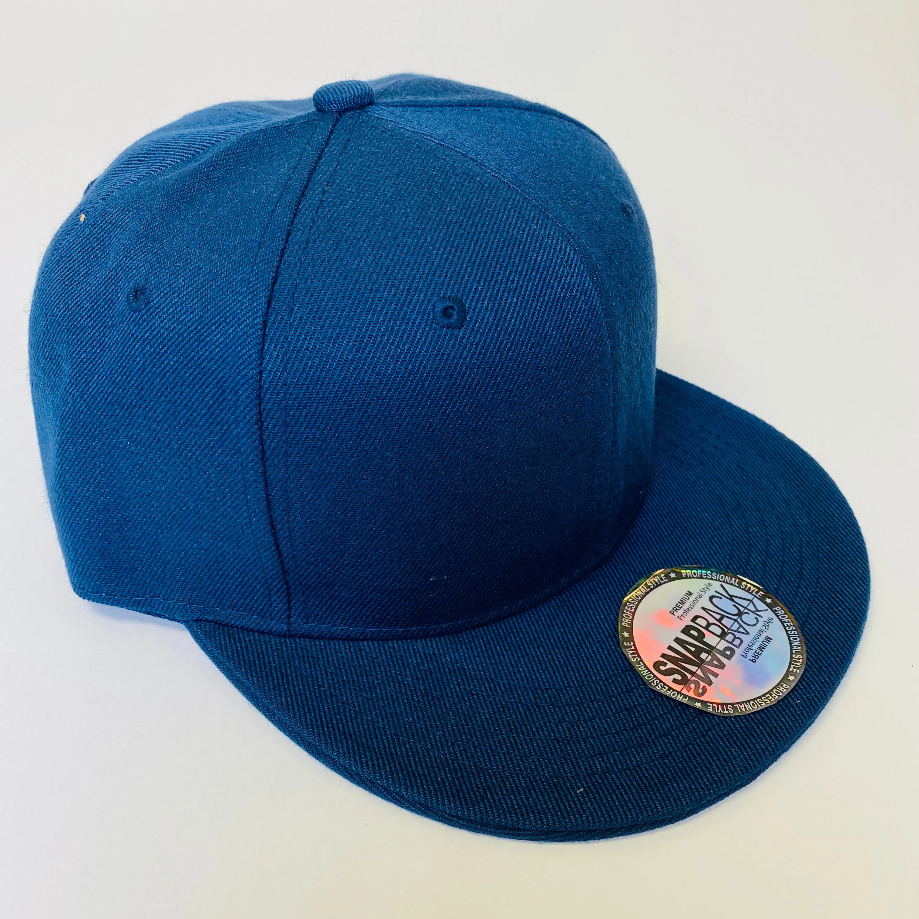 Plain Snapback 5 Panel Hat - Navy