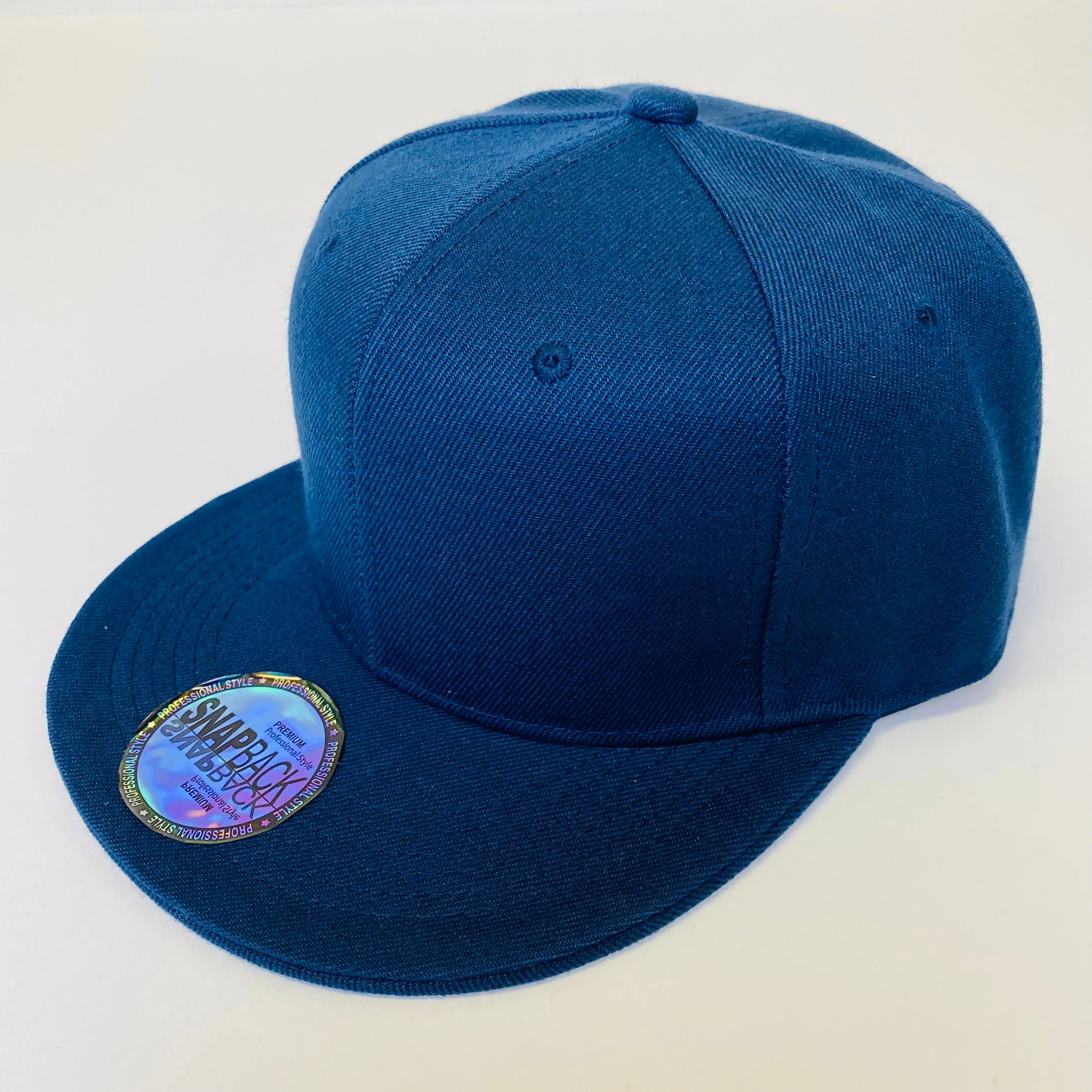 Plain Snapback 5 Panel Hat - Navy