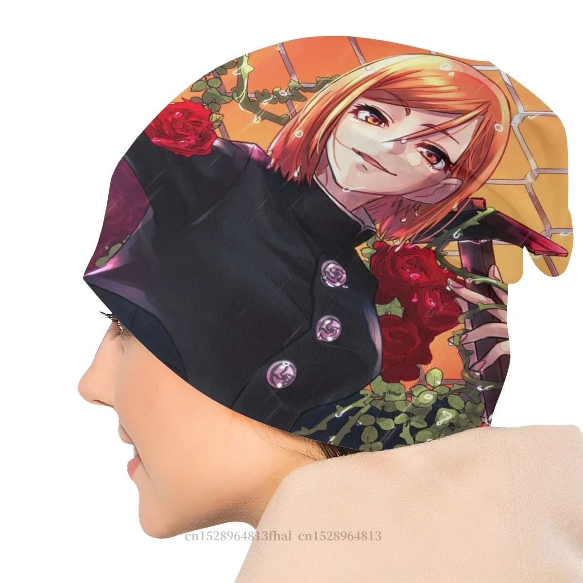 Rose Kugisaki Nobara Jujutsu Kaisen Anime Skullies Beanies Ski Caps High Quality