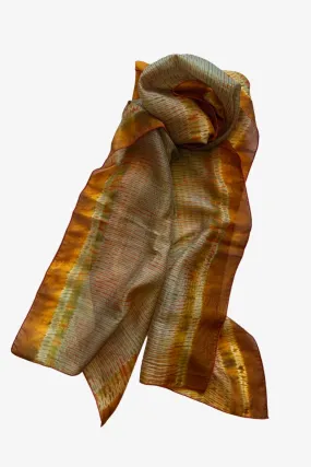 Shibori Dyed Silk Scarf | Golden Hour