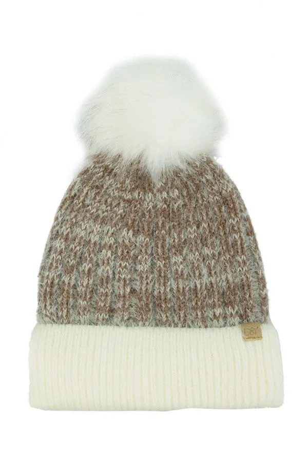 Soft Yarn Beanie with Pom