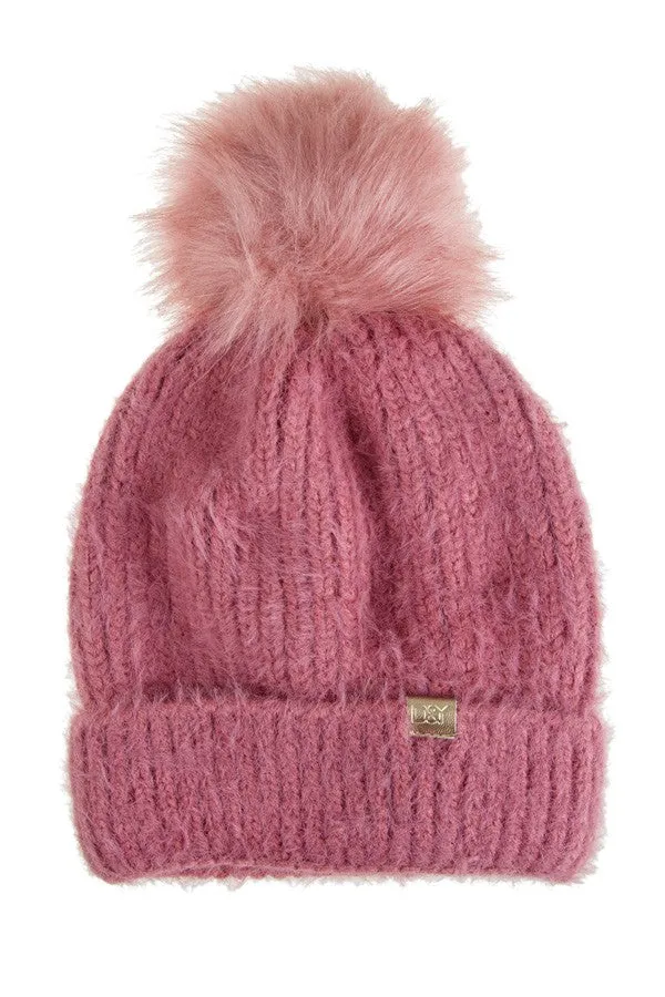 Soft Yarn Beanie with Pom