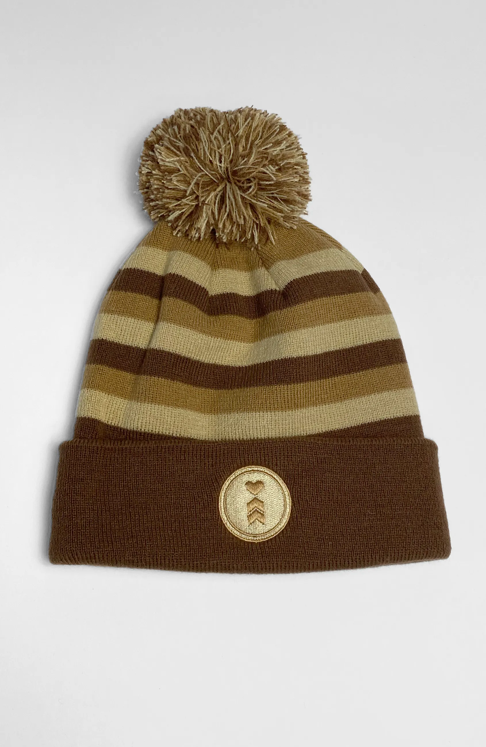 Striped Pom Pom Beanie