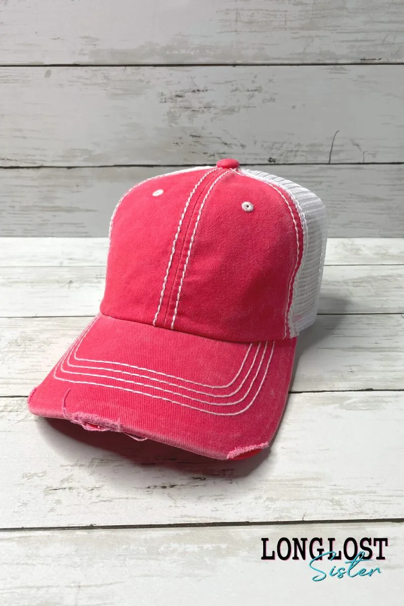 Texas Wildflowers Distressed Ball Cap