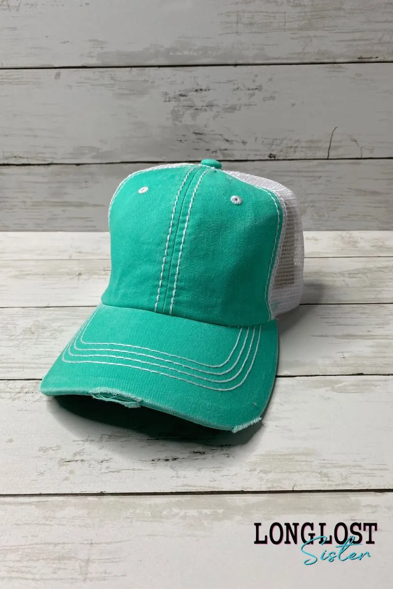 Texas Wildflowers Distressed Ball Cap