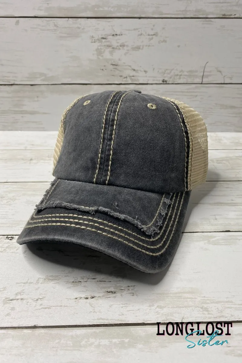 Texas Wildflowers Distressed Ball Cap