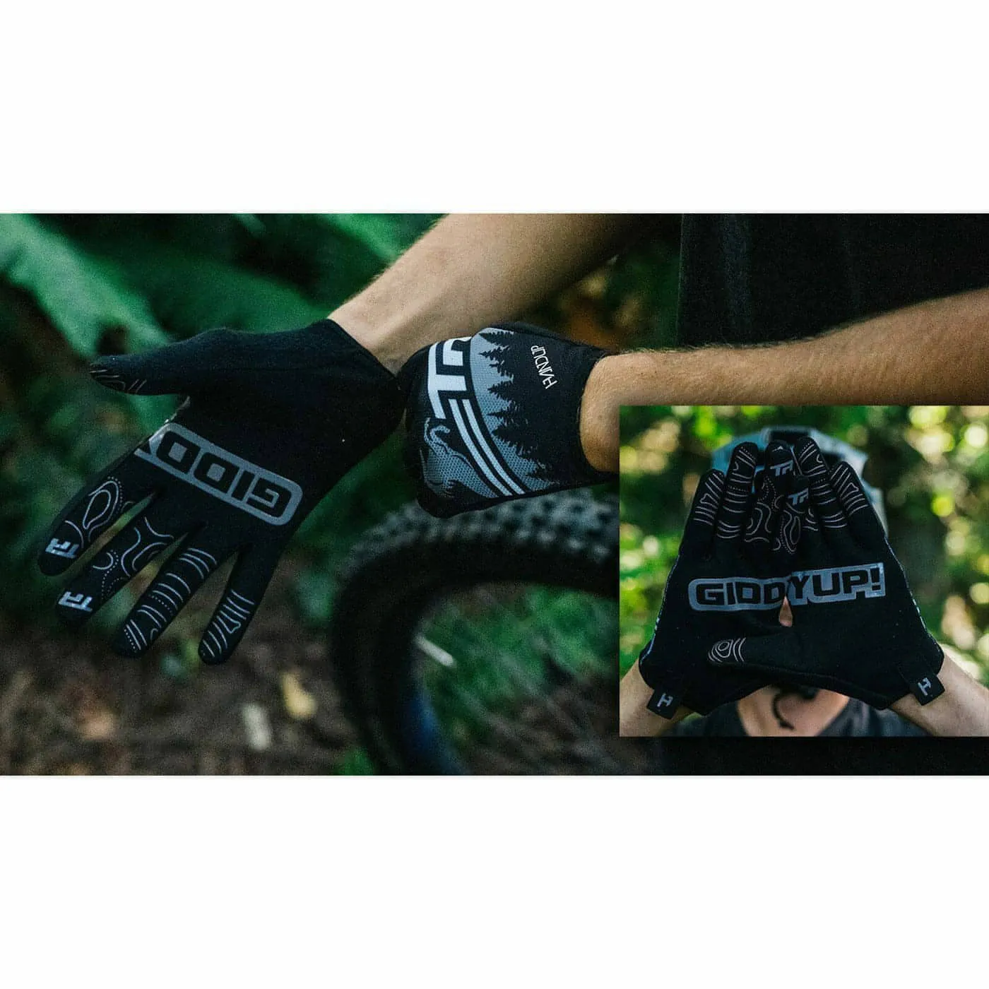 Transition TBC Giddy Up Full Finger Cycling Gloves - Black