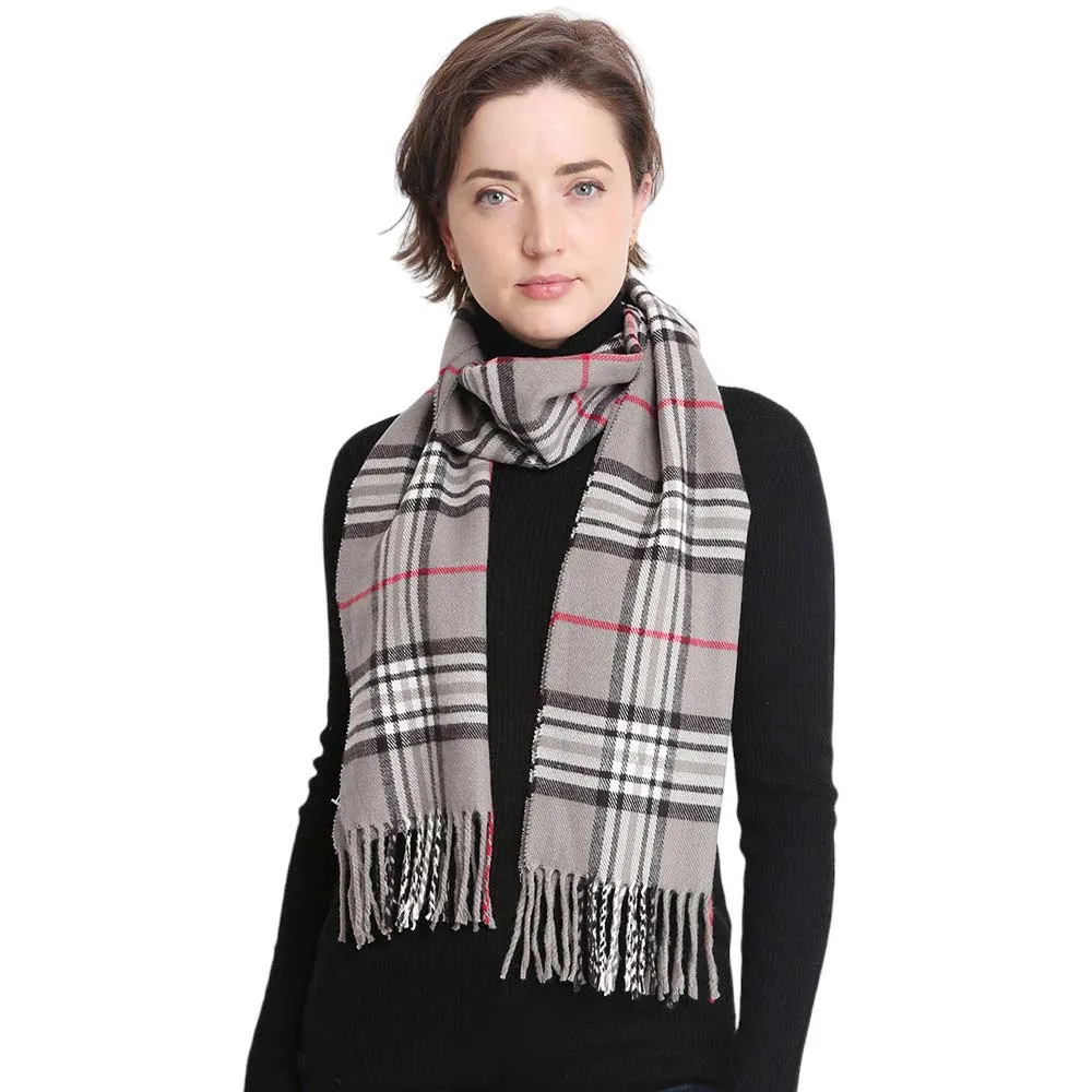 Trendy Plaid Check Patterned Oblong Scarf