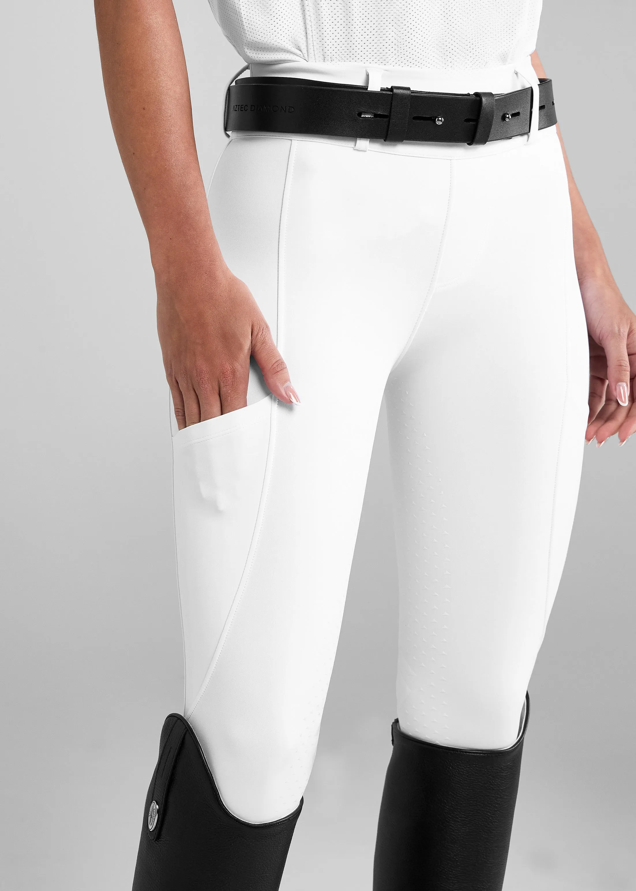 White Full Seat Compression Breeches