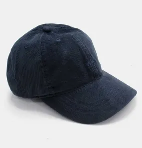 Wood Wood Low Profile Corduroy Cap in Navy